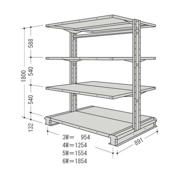キャンチラック複式1連W1420D891H1800F4 CR64S-W4 1点