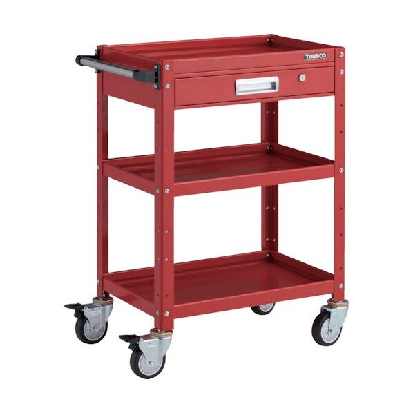 バーディワゴン 600X400 引出付 ウレタン車輪 レッド BDW-963VU-RR 1点