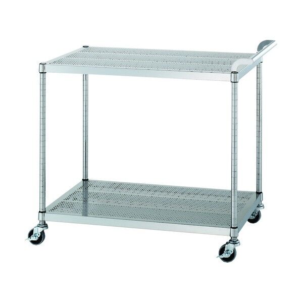 ステンレスワゴンガードなしパンチング棚2段 間口900×奥行450×高さ800 PMN02-9045-U75 1点