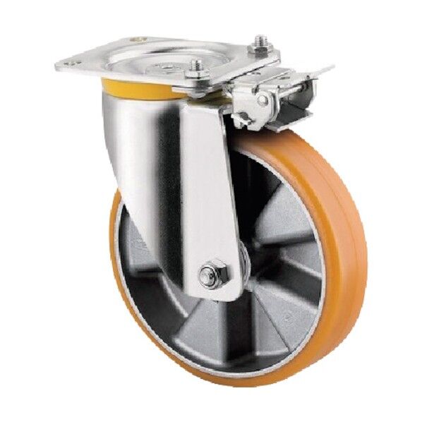 重荷重用キャスターZETA(ウレタン車) φ125 自在式(方向ロック付) 4681ITP125P63 CONVEX 1点