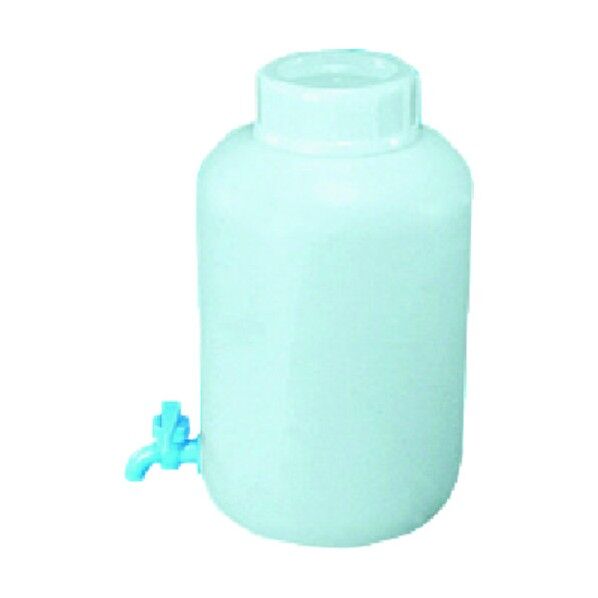 広口下口瓶 活栓付 PE製 10L 358-22-06-06 1点