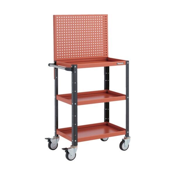 バーディワゴン 上部パンチングパネル付 600X400X1330 ウレタン車輪 オレンジ/ブラック BDW-P963U-ORBK 1点