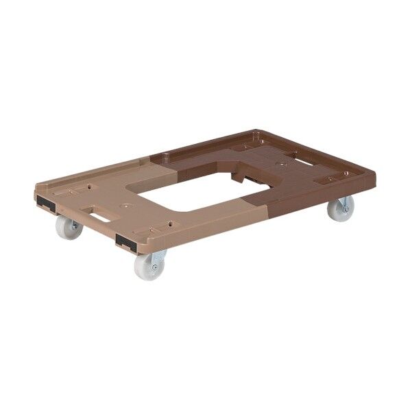 サンコー 折りたたみコンテナー用台車 802504 サンキャリーPF-2ブラウン/ブラウン SK-802504-01-BRBR 1点
