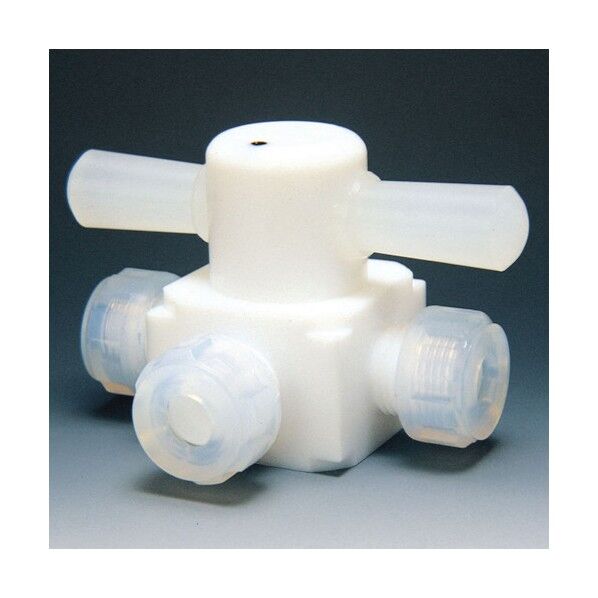 フッ素樹脂(PTFE)三方バルブ圧入型 10φ