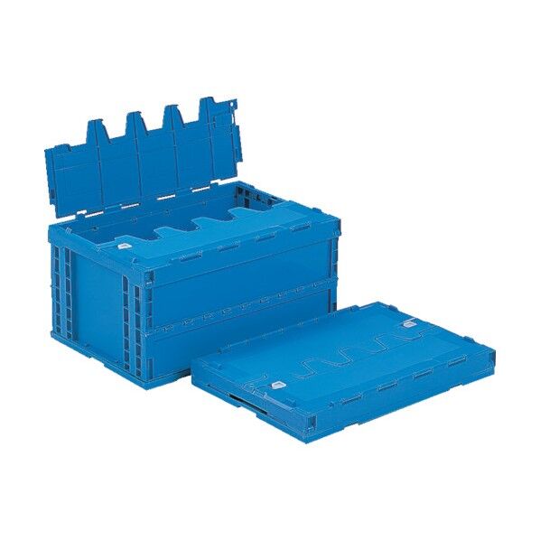 フタ一体型折りたたみコンテナー 550480 サンクレットオリコンP75B-B青