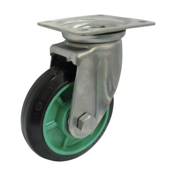 樹脂製ゴム車輪ステンレス製自在車付 150 PNJA150 1点