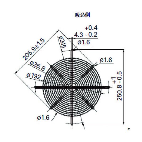 山洋電気 フィンガーガード (φ221用 吸込側) 109-1138H 1点