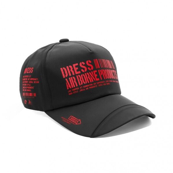 DRESS DRESS AIRBORNE キャップ ブラック×レッド 1個