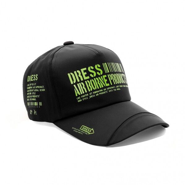 DRESS DRESS AIRBORNE キャップ ブラック×ライムグリーン 1個