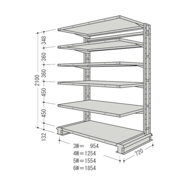 キャンチラック単式増結1連W1904D570H2100F6 CR76L-S6B 1点