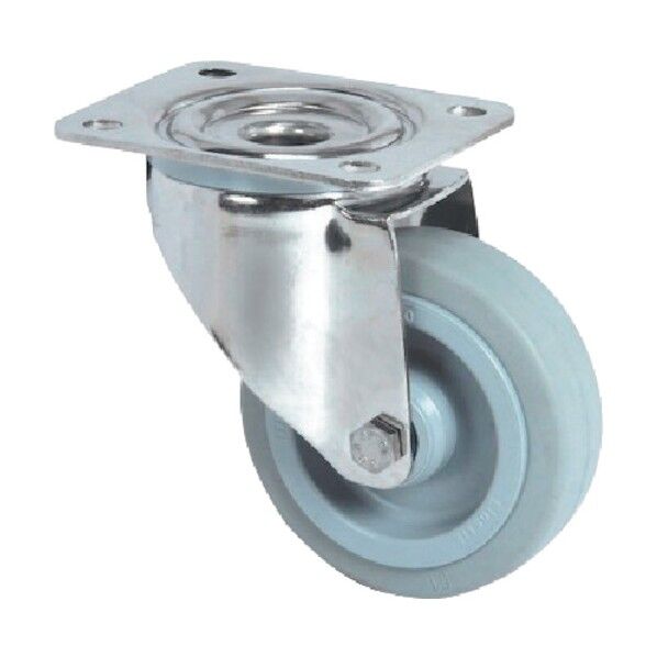 プレート式キャスターALPHA(タイヤ痕レスタイプ・ステンレス金具) φ100 自在式 8470UFD100P62 1点