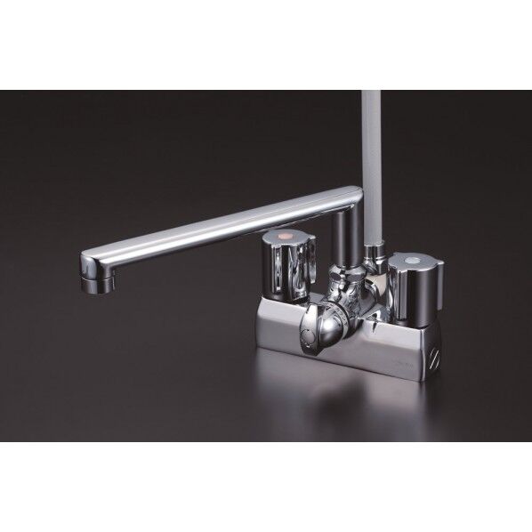 デッキ形一時止水付2ハンドルシャワー(240mmパイプ付) KF205GN