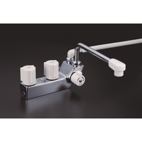 デッキ形一時止水付2ハンドルシャワー(右側シャワー)240mmパイプ付