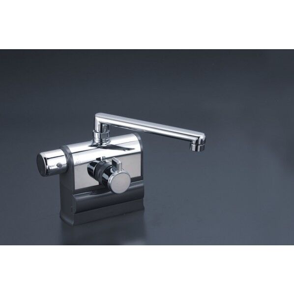 KVK デッキ形サーモスタット式混合栓 左ハンドル仕様 可変ピッチ KM3008L 1個...