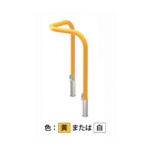 車止め コーナー型 スチール製 焼付塗装 Yシリーズ YD6H5-HD(W) 1点