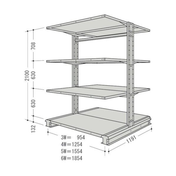 キャンチラック複式1連W2020D1191H2100F4 CR76L-W4 1点
