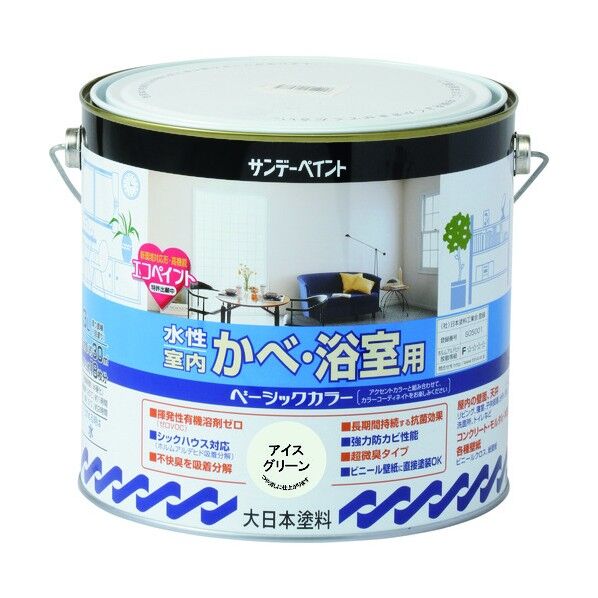 水性室内かべ・浴室用ベーシックカラー アイボリー 3L 260805 1点