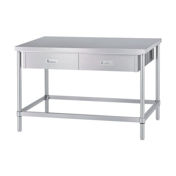 ステンレス作業台両面引出付四方枠 間口1500×奥行900×高さ800 WDWZN-15090 1点