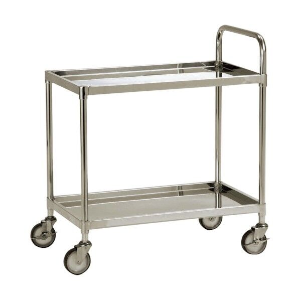 ステンレスワゴン2段タイプ(皿型タイプ) 900X600 SUSφ100ウレタン車 WG2-U9060D 1点