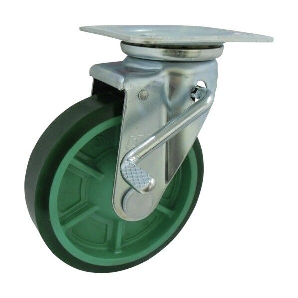 樹脂製ウレタンゴム車輪(ベアリング無)自在車ストッパー付 PNUAJB200 1点