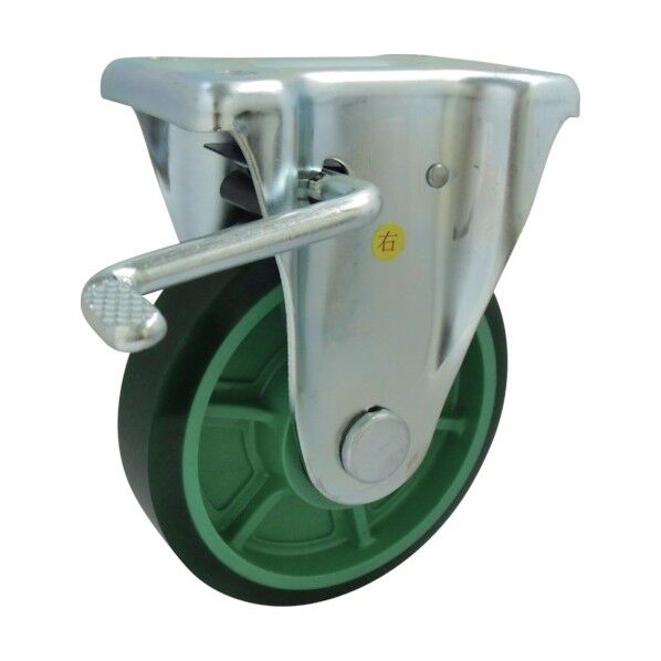 樹脂製ゴム車輪(ベアリング入)固定金具ストッパー付 100 PNUKB100 1点