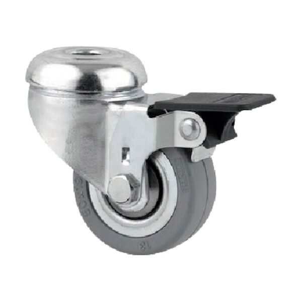 ボルト穴式キャスターAGILA(タイヤ痕レスタイプ) φ50 自在式(ホイールロック付)