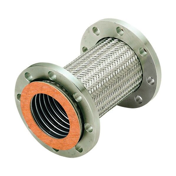 非溶接フランジ式フレキシブルホース/防振ジョイント フランジ10K/SUS304(ALLSUS304) 25A×1700L NK-6300/10K-SUS304-25A-1700L 1点