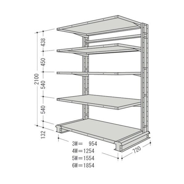 キャンチラック単式1連W1720D720H2100F5 CR75L-S5 1点