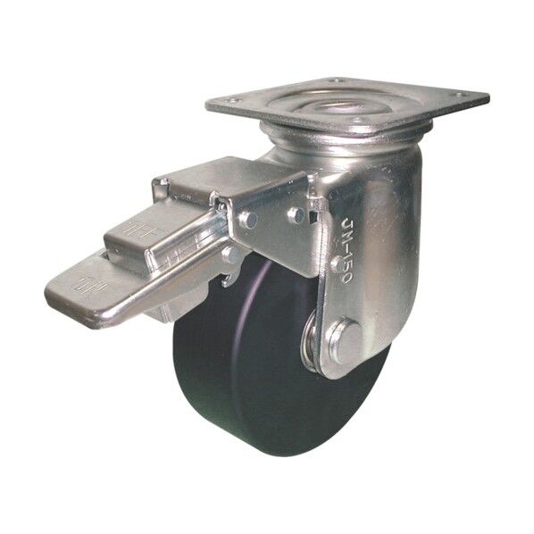 重荷重用導電MCナイロン車輪(ベアリング入)自在金具ストッパー付 HEMC-JMB150CD 1点