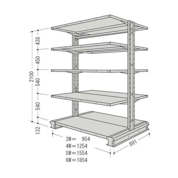 キャンチラック複式増結1連W1904D891H2100F5 CR76S-W5B 1点