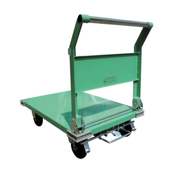 鋼板製片袖四輪運搬車(ハンドル折り畳み式)フットブレーキ付き 140CFB 1点