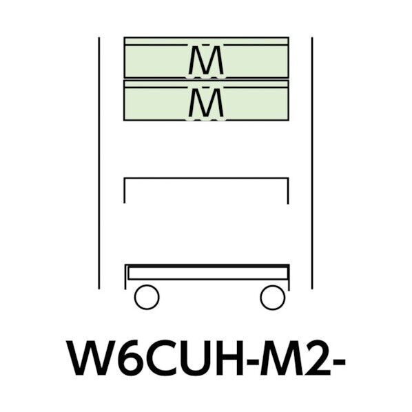 スペシャルワゴン 移動式 キャビネット深型1段×2個アイボリー W6CUH-M2-IV 1点