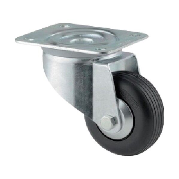 プレート式キャスターALPHA(ゴム車) φ80 自在式 3470UVH080P62 1点