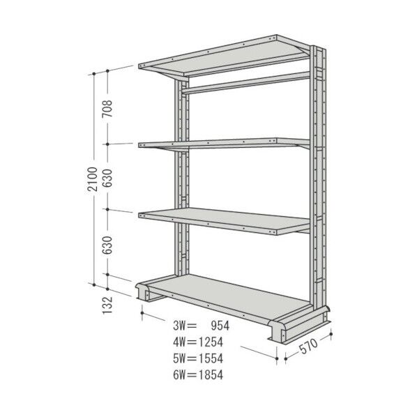 キャンチラック単式増結1連W1004D570H2100F4 CR73S-S4B 1点