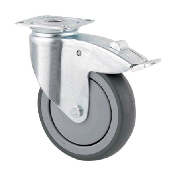 プレート式キャスターAGILA(ポリウレタン車) φ100 自在式(トータルロック付) 2477UAP100P50 1点