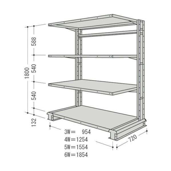 キャンチラック単式1連W1720D720H1800F3 CR65L-S4 1点
