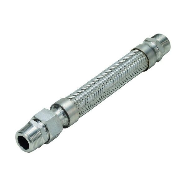 ニップル×オスユニオン式フレキシブルホース 継手SUS304(ALLSUS304) 15A×300L NK-1500X2000M/SUS304-15A-300L 1点