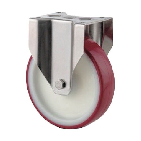 プレート式キャスターZETA(ポリウレタン車・ステンレス金具) φ125 固定式 8678UAD125P63 1点