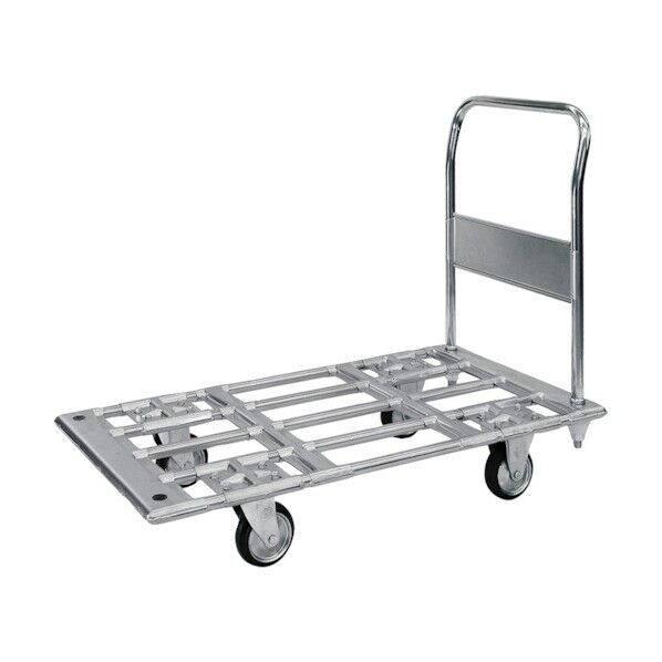パイプ材仕様運搬台車 スチール製 200径ゴム車輪付キャスタ 590×1100 P2-B-W200 1点