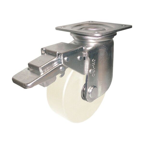 重荷重用帯電防止MCナイロン車輪(ベアリング入)自在金具ストッパー付 HEMC-JMB130AS 1点