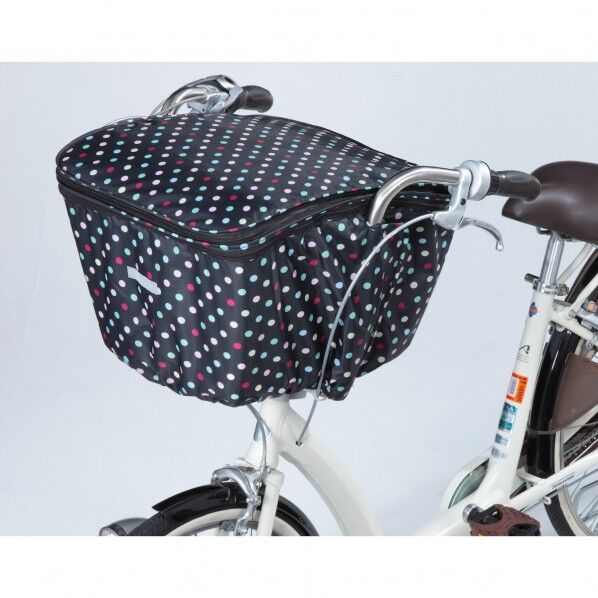 前後兼用2段式カゴカバー 水玉
