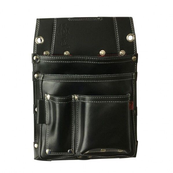 極匠 黒牛革仮枠釘袋(鋲止めタイプ) ブラック GL-04B 1点