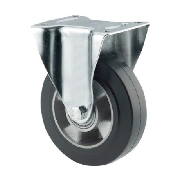 プレート式キャスターALPHA(ゴム車) φ100 固定式 3478IEP100P62 1点