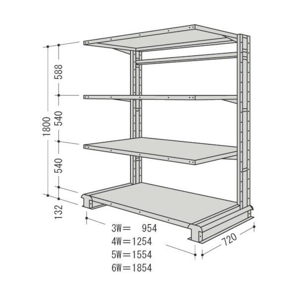 キャンチラック単式1連W1120D720H1800F3 CR63L-S4 1点