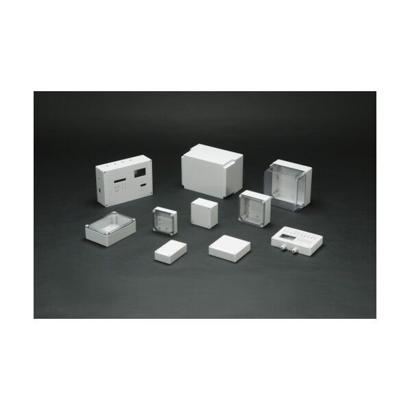 防水・防塵ポリカボックス ホワイトグレー 125×125×125 SPCP131313G 1点