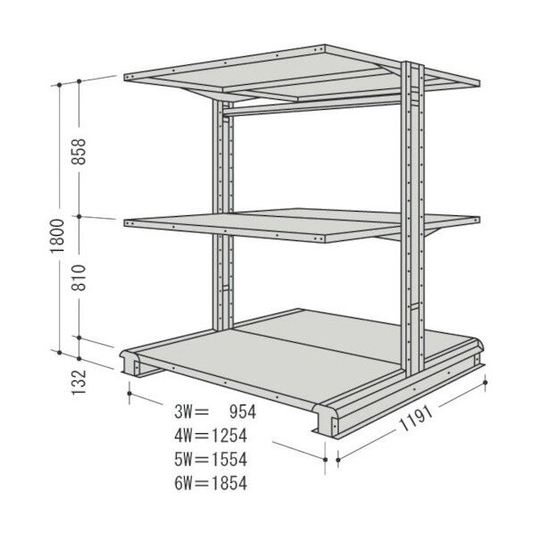 キャンチラック複式1連W2020D1191H1800F3 CR66L-W3 1点