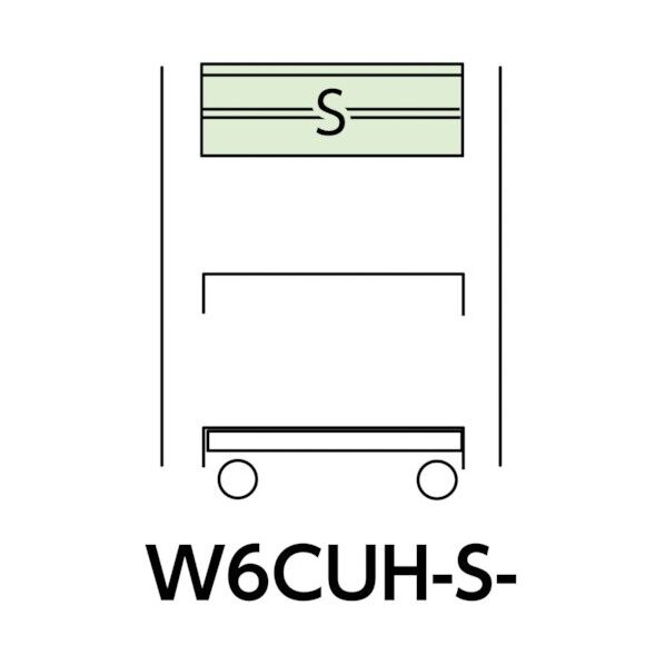 スペシャルワゴン 移動式 キャビネット浅型2段×1個グリーン W6CUH-S-G 1点