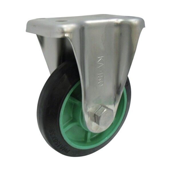 樹脂製ゴム車輪ステンレス製固定車付 100 PNAKA100 1点