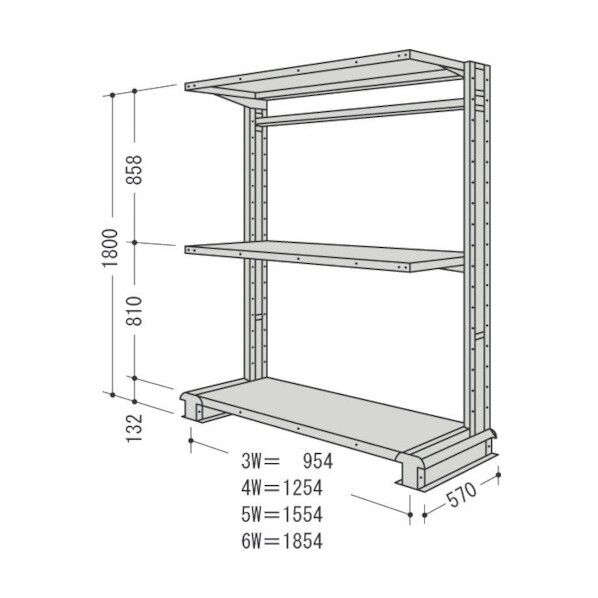 キャンチラック単式増結1連W1904D570H1800F3 CR66S-S3B 1点