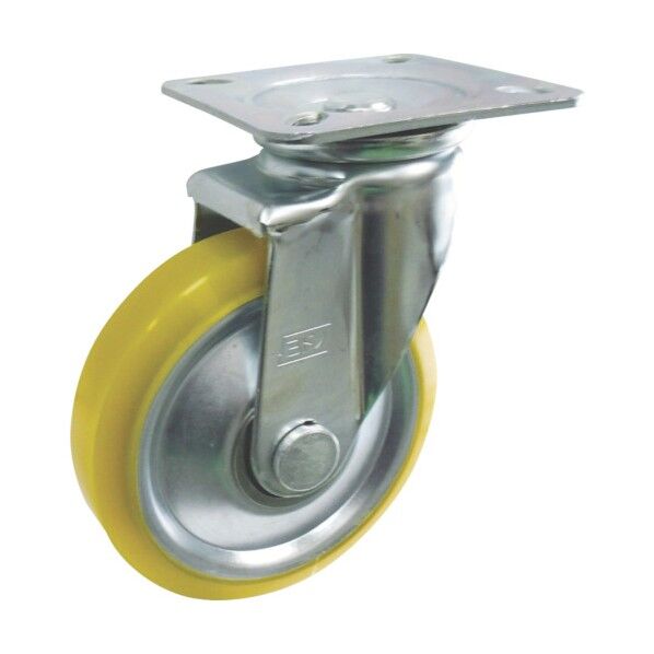 中荷重用帯電防止ウレタンステンレスキャスター(ベアリング入)自在金具付 EUW-JA130 1点